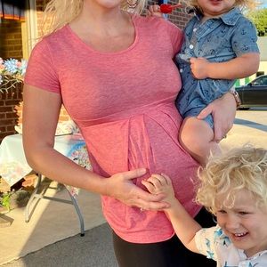 Pink maternity shirt